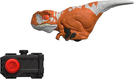 Mattel Jurassic World Dominion Uncaged Dinosaur Toy with Clicker-Controlled Motion & Sound, Click Tracker Atrociraptor Red Dino Action Figure