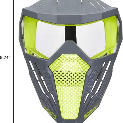 Nerf Hyper Face-Mask - Breathable Design, Adjustable Head Strap, Green Team Color - for Teens,-Adults