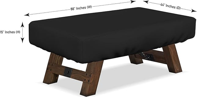 Covers & all Air Hockey Table Cover 18 Oz Waterproof - 100% UV & Weather Resistant Outdoor Table Cover with Elastic for Snug Fit (88" W x 44" D x 15" H Inches, Black)