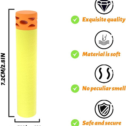 EKIND 100 Pcs Waffles Darts Refill Pack Foam Bullet Compatible for NERF N-Strike Series Blaster (Yellow)