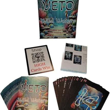 Snakes and Hawks Veto Wild Waters Card Game, Underwater Adventure Strategy Game, Family Card Game, 2-4 Players