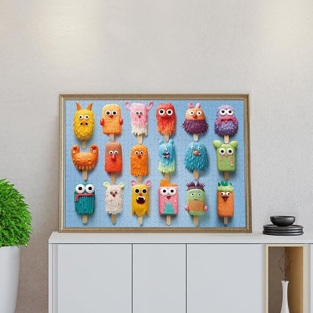 1000 Pieces Jigsaw Puzzles for Adults and Teens and Kids Family Games Happy Time Popsicle Monsters (Upgrade Version)