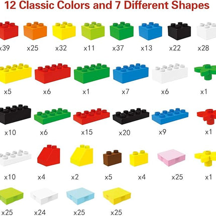 Build On Wall or Table - Customize Building Block Wall, 8 Pack (10" x 20") Self Adhesive Building Base Plate, 440 Pcs Compatible with All Major Brand Brick - Fastest Easiest DIY Fun Wall and Desk