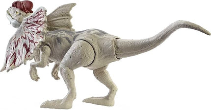 Jurassic World Fierce Force Dilophosaurus Dinosaur Action Figure Movable Joints, Realistic Sculpting & Single Strike Feature, Kids Gift Ages 3 Years & Older