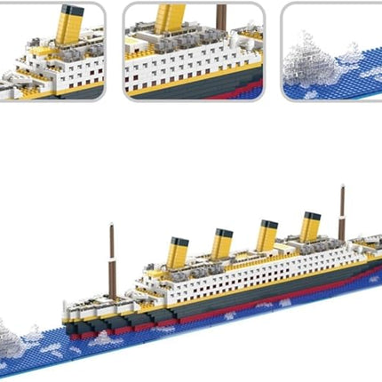 Architecture RMS Titanic Cruise Ship Model Construction Set, 1880 PCS, Building Blocks, Micro Blocks, Mini Bricks for Adults and Teens