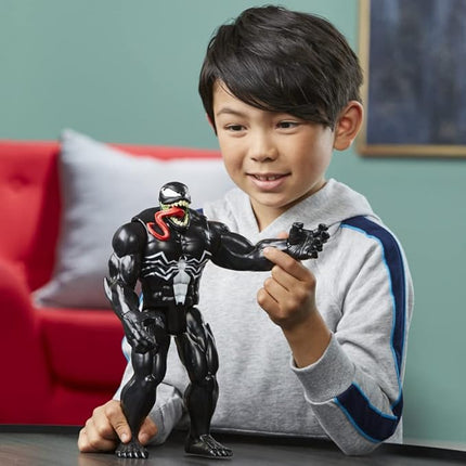 Marvel Titan Hero Series Deluxe Venom Toy 12-Inch-Scale Collectible Action Figure, Kids Ages 4 and Up
