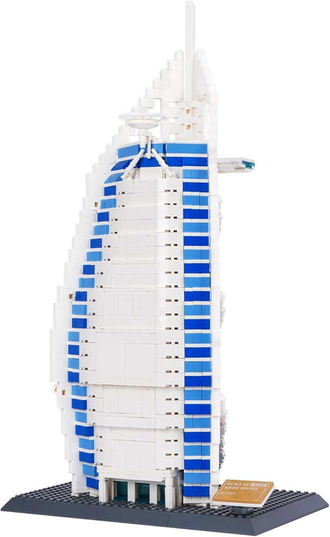 Building Blocks Set, Hotel Burj Al Arab Kit Model Brick Standard Size, World Famous Architecture Model, Birthday for Adults and Children 8+ 1306 Pieces