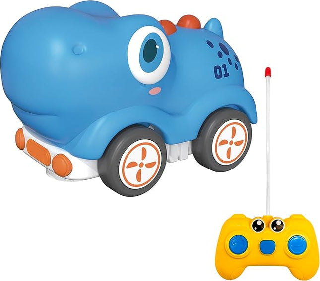 Remote Control Car for Toddlers 1-3,Safe & Durable Cartoon Silicone Crash-Resistant RC Car, Whale Toys for 2-6 Old Boys & Girls,Christmas Birthday Gift Ideas for Kid Girls & Boys