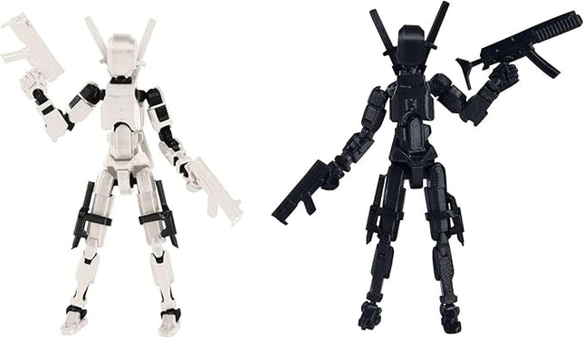 T13 Action Figure (Assembly Completed) Titan 13 Dummy 13 Figure Robot 13 Figure 3D Printed Articulated Multi-Jointed Movable Robot Model (2 Pack-F)
