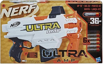 Nerf Hasbro Ultra Amp Motorised Blaster, 6-Dart Clip, 28.6 x 27.3 x 45.1 cm, Multicolor, Compatible With Ultra Darts, N-A