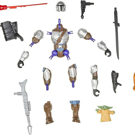 Star Wars MixMashers Deluxe Mandalorian Figure with Grogu to Mix and Combine with Accessories