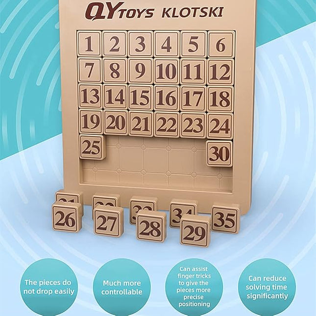 LiangCuber QY Toys 6x6 Klotski Puzzle Magnetic Sliding Number Puzzle ABS Brain Teasers Toy Tangram Jigsaw Intelligence (35-Digit Version)