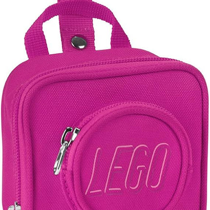 LEGO Kids Brick Mini Backpack Accessory Pouch with Novelty Backstraps, Snaps to Belt or Full-Size Backpack, Holds Small Items like Keys & Headphones, Red