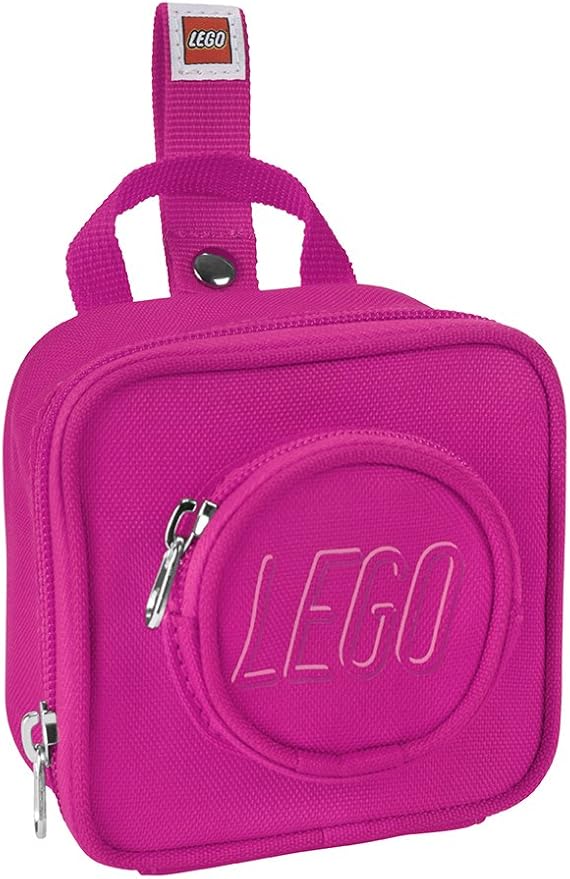 LEGO Kids Brick Mini Backpack Accessory Pouch with Novelty Backstraps, Snaps to Belt or Full-Size Backpack, Holds Small Items like Keys & Headphones, Red