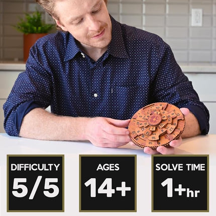 Project Genius Grecian Computer Mechanical Math Puzzle, Wooden Brainteaser Gift for History Buffs and Smart Kids, Teens, and Adults - True Genius Series Inspired by The Ancient Antikythera Mechanism