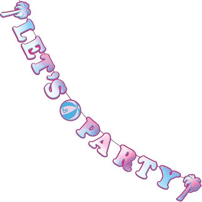 Premium Malibu Pink Barbie "Let's Party" Letter Banner - 10" x 12 ft (1 Pack) - Gorgeous & Durable Decoration for Unforgettable Celebrations - Barbie-Themed Parties