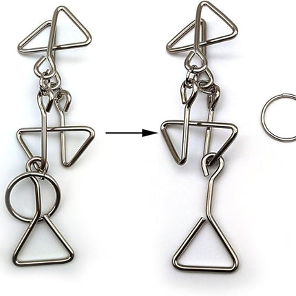 Zooshine 4 Sets Advanced Metal Brain Puzzles Teasers Higher Level Challenge for Party Games, Office Toys, Family Games for Kids Adults