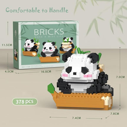 Mini Building Blocks 3D Building Toy Panda, Mini Blocks Building Sets, Ideal Gift for Birthdays, Christmas (6 Sets with 2502 PCS)