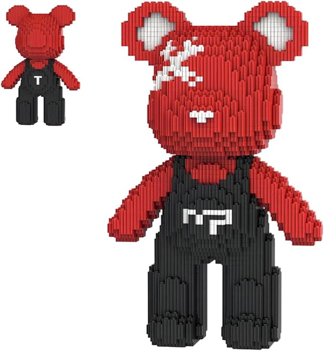 Red Bear Micro Building Blocks Set(4500Pieces) Music Bear Building Blocks Gift for Adult and Kid