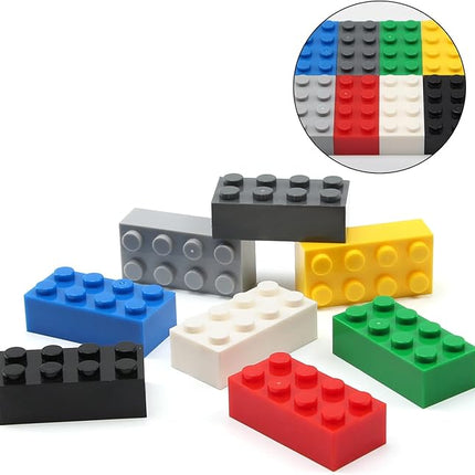 Feleph 2x4 Bricks 320 Pieces Multicolored Basic Parts Building kit Creative Play Set Blocks Toy Accessories Compatible with 3001 Major Brands (8 Mixed Color)