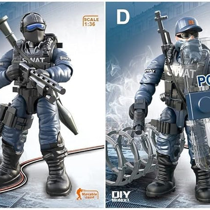 YEIBOBO ! Special Forces Mini Military Action Figure with Weapons and Accessories (Lightning SWAT Team XJ-9902)…