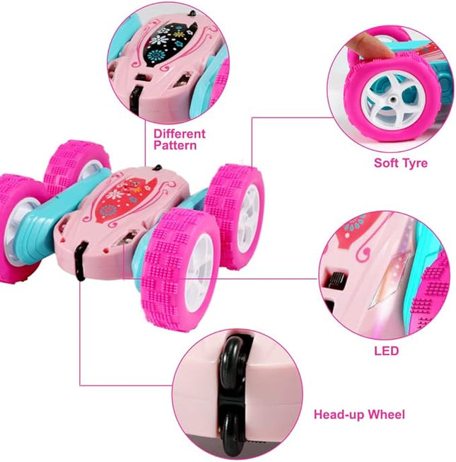 FREE TO FLY Rc Stunt Cars: Double Sided 360°Flip Rotating 4WD Race Car Toy for Outdoor & Indoor for 6 7 8 9 10 11 12 Year Old Girls Boys Birthday Gift for Kids Ages 6+
