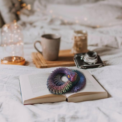 12in 3D Printed Snake Toys, Flexible 3D Printed Animal, Fidget ADHD Snake Toys, Perfect Desk Pet for Animal Collectors