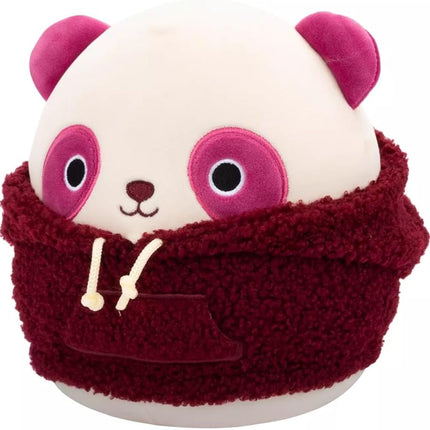 Squishmallows Original 8-Inch Christmas 2024 Hoodie Squad Plush- Official Jazwares Stuffed Animal Toy - Add to Your Squad - Gift for Kids, Girls & Boys (Ponder The Burgundy Panda)