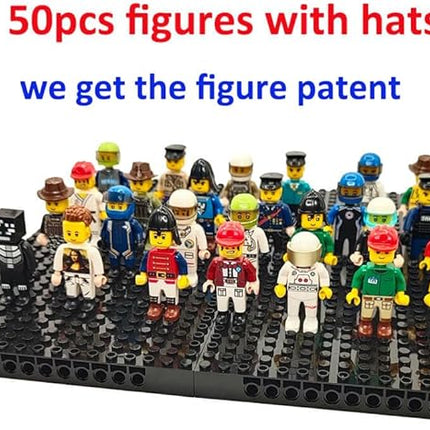 50pcs Action Figure, Minifigure Stuffer Toys Building Sets, WW2 Army Building Block Toys, Military US German Soldier Style Weapon Sets