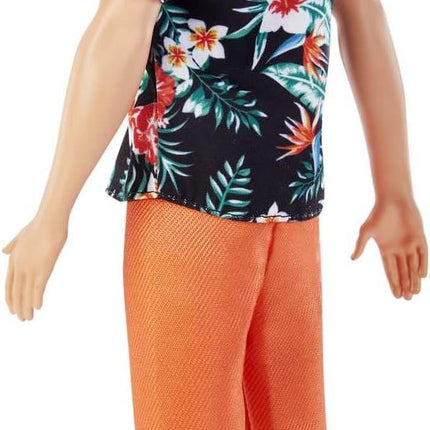 Barbie Fashionistas Ken Doll #184 with Brown Cropped Hair Wearing Hawaiian Shirt, Orange Pants & White Deck Shoes