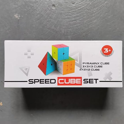 Vdealen Speed Cube Set, 2x2x2 3x3x3 Pyramid Magic Cube Set, Puzzle Cube Toys Birthday Party Christmas Stocking Stuffers Gift for Kids Teens Adults(Macaron Stickerless)
