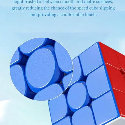 CFMOUR Magnetic Speed Cube 3x3 - Moyu Meilong 3M Stickerless Magic Cubes with Stand - Fast Smooth Problem-Solving Brain Teaser Puzzle Toy for Kids & Adults