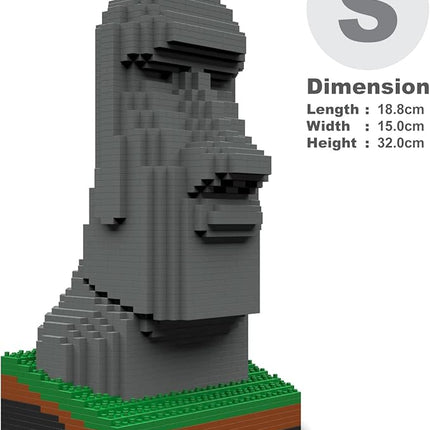 JEKCA Moai Statue 01S | Architecture Plastic Building Blocks | Age 14+