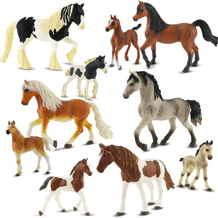 10PCS Horse Figurine Set Realistic Horse Figure Toys for Toddlers Educational Gift for Kids Perfect Party Favors Animal Figure Learnig Toys