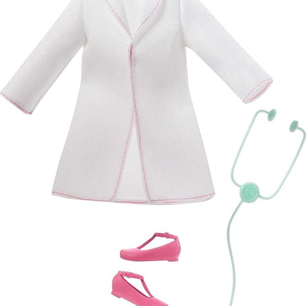Barbie Careers Fashion Doll & Accessory, Doctor with Curvy Body Type & Brunette Hair Wearing Coat & Flats with Stethoscope