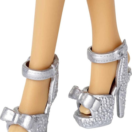 Barbie Happy Birthday Doll with Blonde Hair and Blue Eyes, Pink Glitter Party Dress, and Silvery Accessories