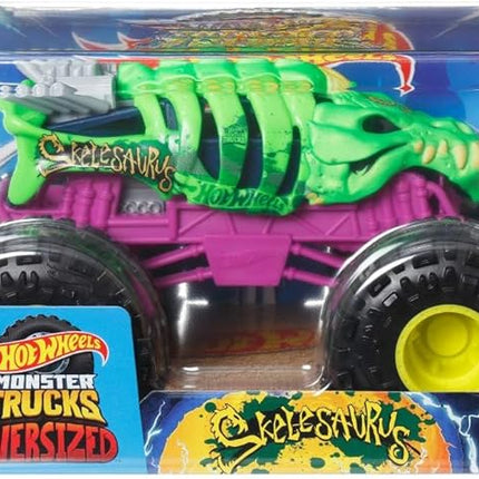 Hot Wheels Monster Trucks Skelesaurus 2024 Toy, 1:24 Scale Die-Cast