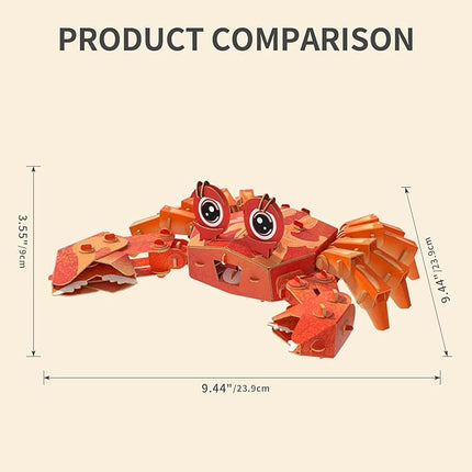 3D Puzzles for Kids Ages 8-13 – Eco-Friendly DIY Educational Toy for Boys and Girls,Creative Brain-Teaser Puzzles,Crab Rompecabezas 3D, Ideal Birthday