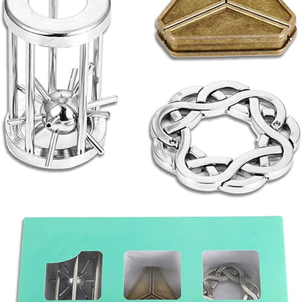 Brain Teaser Puzzle for Adults Puzzles Metal Hole Lock Adult Educational Toy Jigsaw IQ Puzzle (Green)