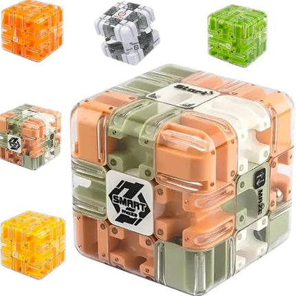 Large 3D Labyrinth Puzzle Maze Cub - an Engaging Brain Teaser Toy, high Difficulty,Suitable for Adults, Children,and Teenagers with Brain teasers,3D Maze Magic Cubes, Brain Training (Beige)