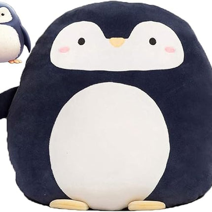 Soft Flat Penguin Plush Hugging Pillow Cute Navy Blue Penguin Stuffed Animal Plushies Toys Kids Anime Cushion for Birthday, Valentine's Day, Christmas...12 Inch