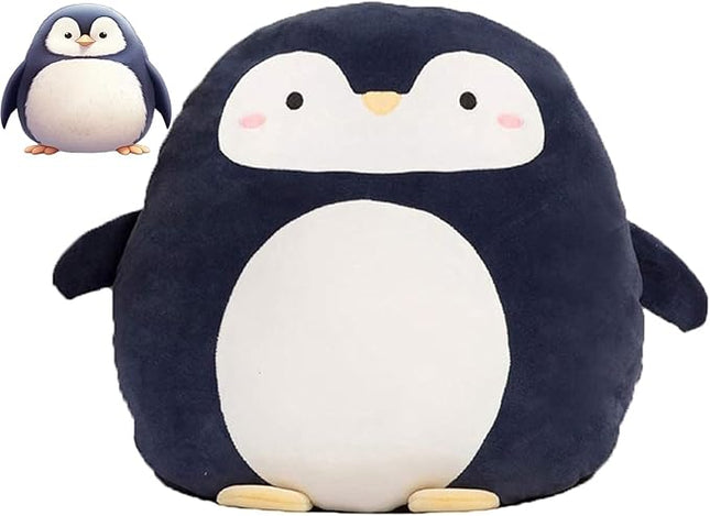 Soft Flat Penguin Plush Hugging Pillow Cute Navy Blue Penguin Stuffed Animal Plushies Toys Kids Anime Cushion for Birthday, Valentine's Day, Christmas...12 Inch