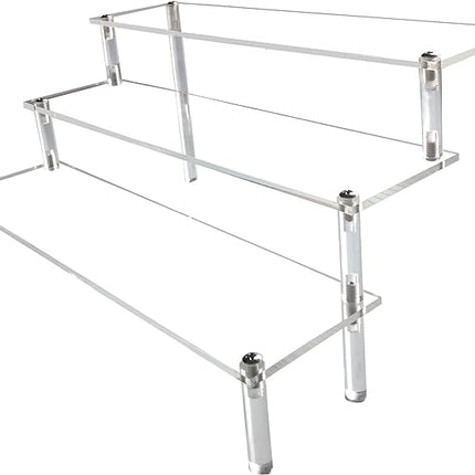 Acrylic Riser,Clear Display Risers Stand Perfume Organizer Cologne Acrylic Shelves 3 Tiered Cupcake Shelf for Amiibo Funko POP Figures Food Desserts Holder Collection Cosmetic Vendor Product