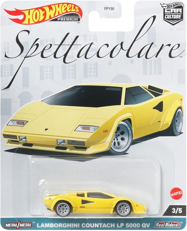 Lamborghini Countach LP 5000 QV Yellow Spettacolare Series Diecast Model Car by Hot Wheels