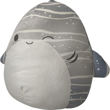 Squishmallows Original 14-Inch Sachie Grey Striped Whale Shark with White Belly - Large Ultrasoft Official Jazwres Plush