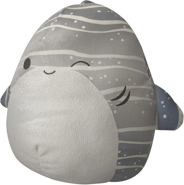 Squishmallows Original 14-Inch Sachie Grey Striped Whale Shark with White Belly - Large Ultrasoft Official Jazwres Plush