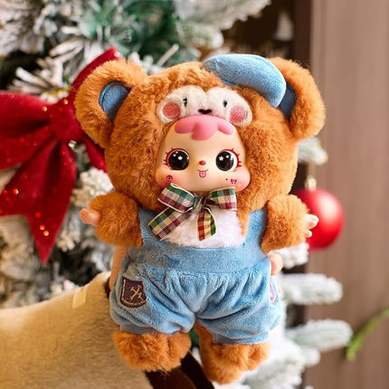 Kawaii Plush Blind Box,Cute Plush Blind Box Figures Keychain,Cartoon Dog Tiger Monkey Rabbit Chicken Elephant Collectible Toys,Random Design Unboxing Stuffed Animal Toy Girls Birthday Gifts,Single Box