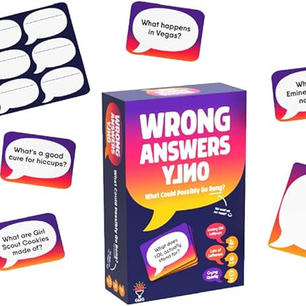 Wrong Answers Only: The Ultimate Adult Party Game – A Fun, Competitive Group Guessing Game for 8 Players, Ages 14 and Up – Perfect for Game Nights