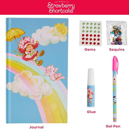 Strawberry Shortcake Sparkle Journal Set for Kids, Journal Kit with Stickers and Gems