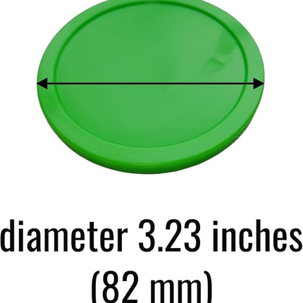 3.25-Inch (82mm) Fluorescent Air Hockey Pucks - Set of 2 - Durable 7mm Thick Pucks for Standard & Commercial Air Hockey Tables - High Visibility & Fast Gameplay